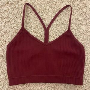 Forever 21 Maroon Ribbed Strappy Top